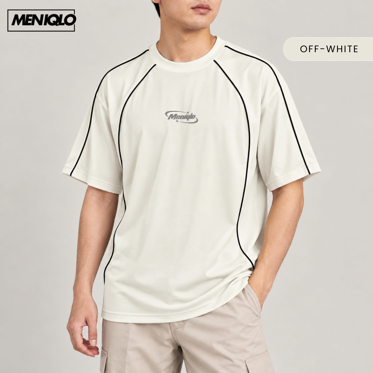 MENIQLO KHAIRI MINIMAL LOGO OVERSIZED MEN TEE - MQ1019