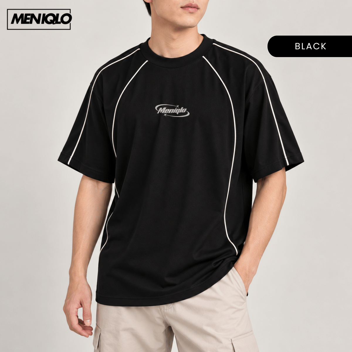MENIQLO KHAIRI MINIMAL LOGO OVERSIZED MEN TEE - MQ1019
