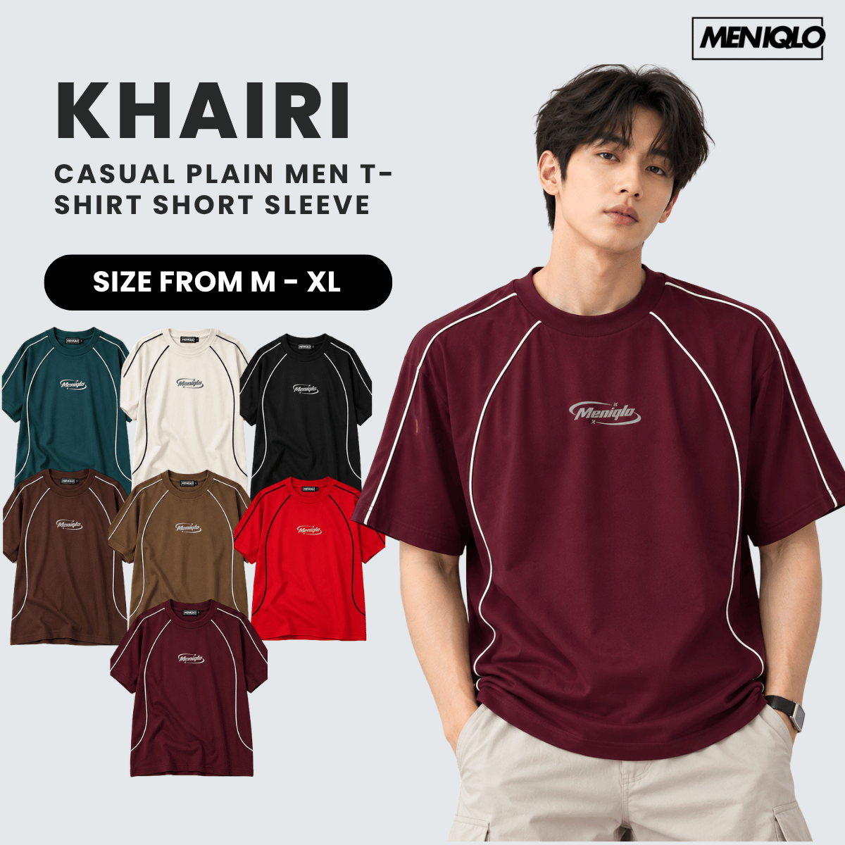 MENIQLO KHAIRI MINIMAL LOGO OVERSIZED MEN TEE - MQ1019