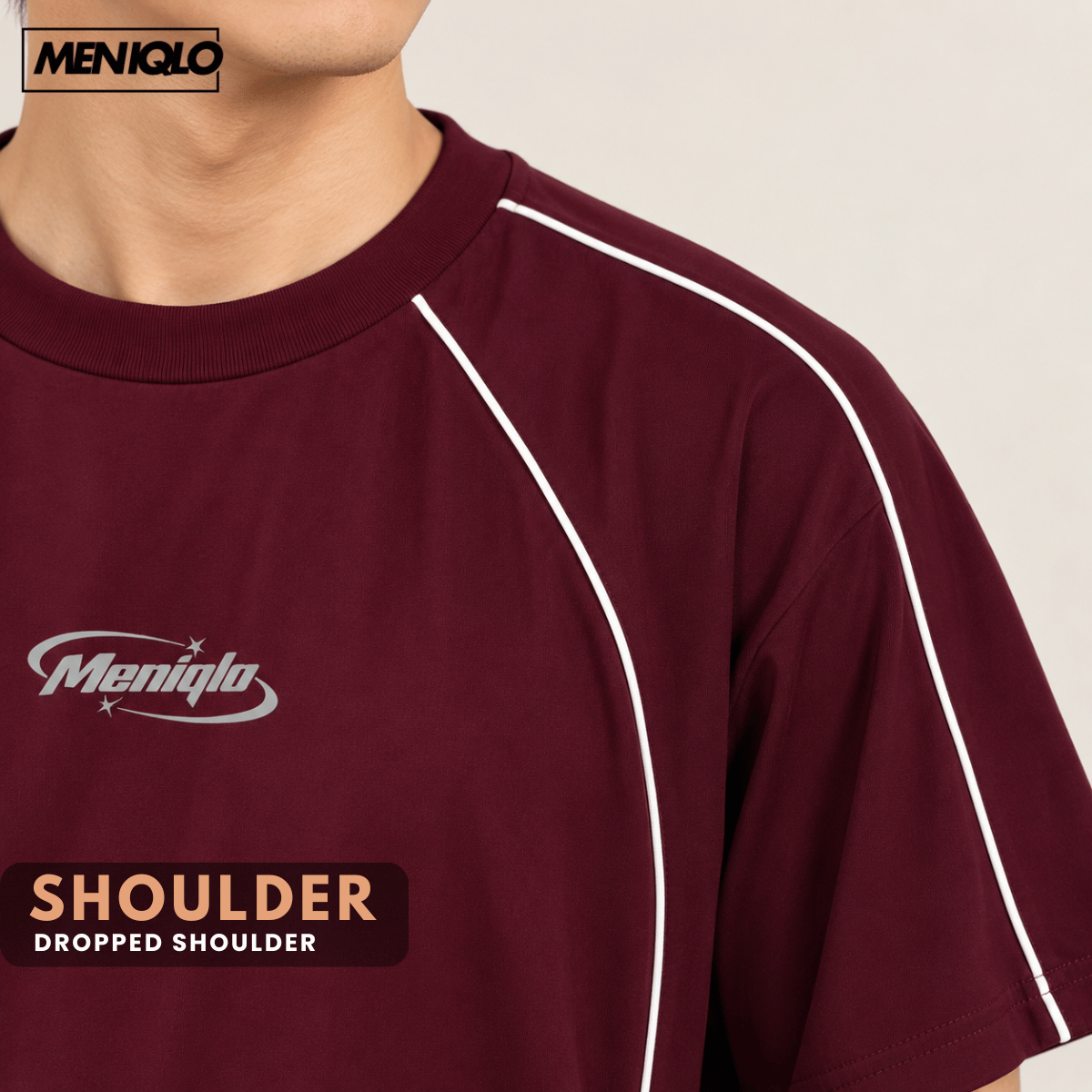 MENIQLO KHAIRI MINIMAL LOGO OVERSIZED MEN TEE - MQ1019