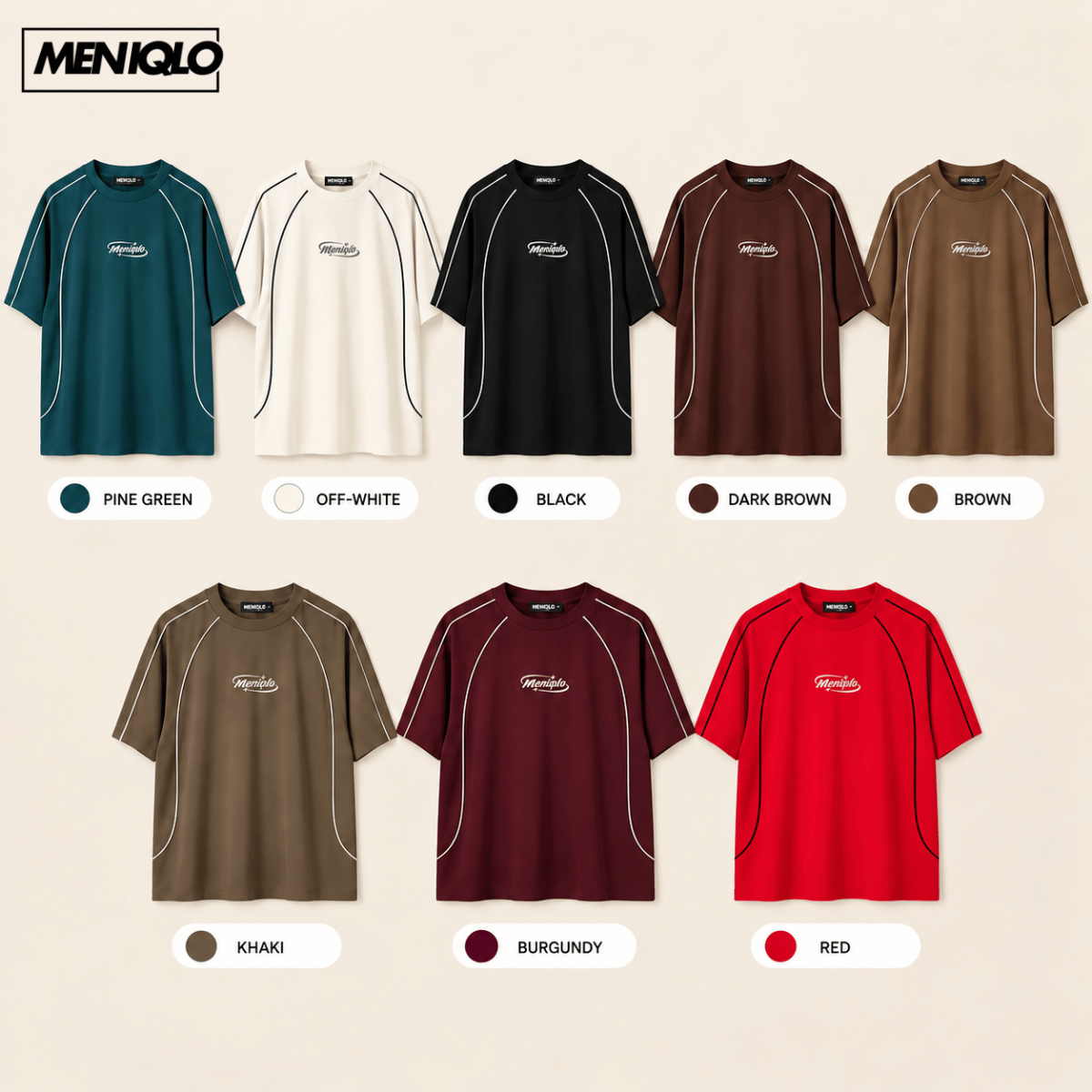 MENIQLO KHAIRI MINIMAL LOGO OVERSIZED MEN TEE - MQ1019