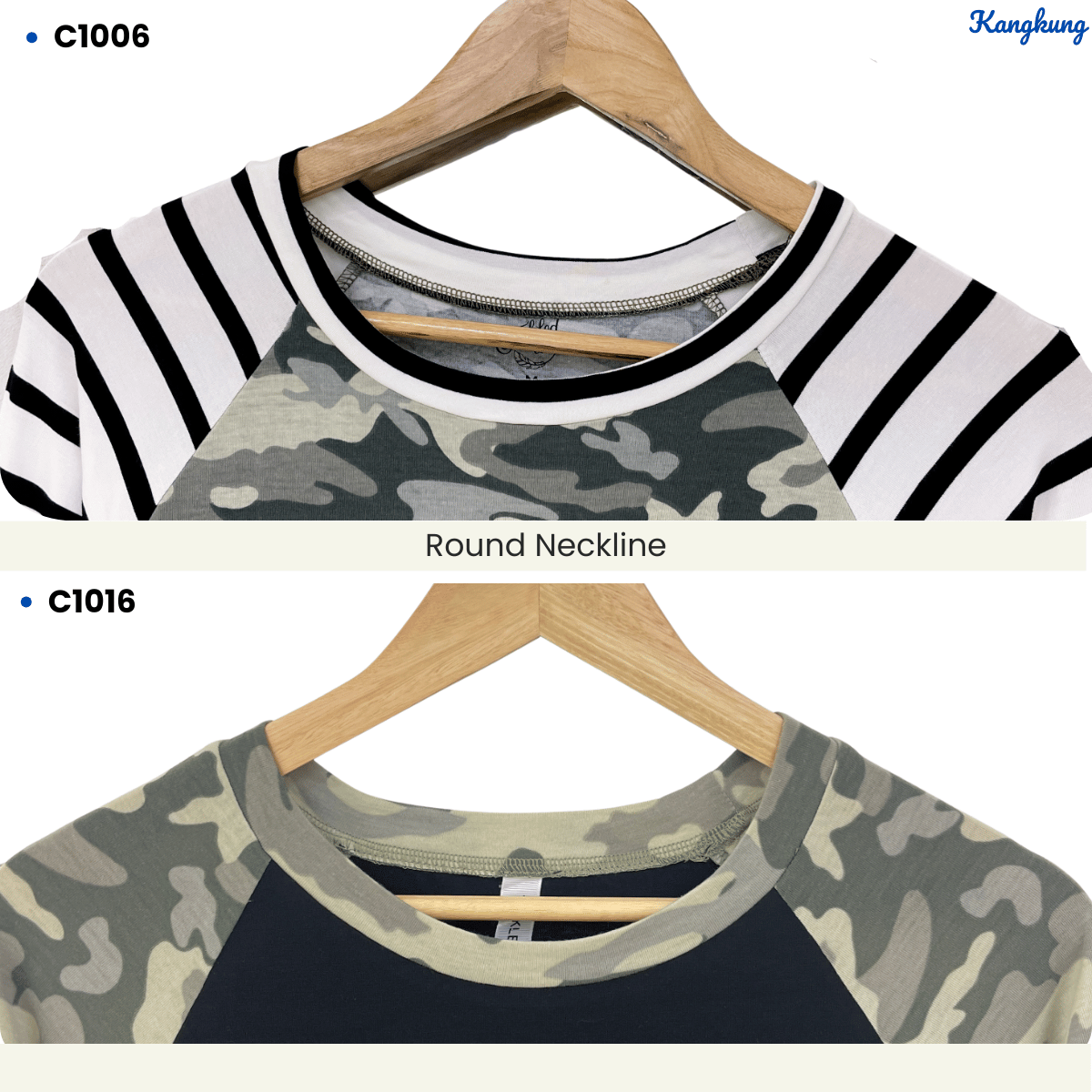 KANGKUNG QAIRA SYAZANA CASUAL CAMO RAGLAN TOP - (C1006 | C1016)