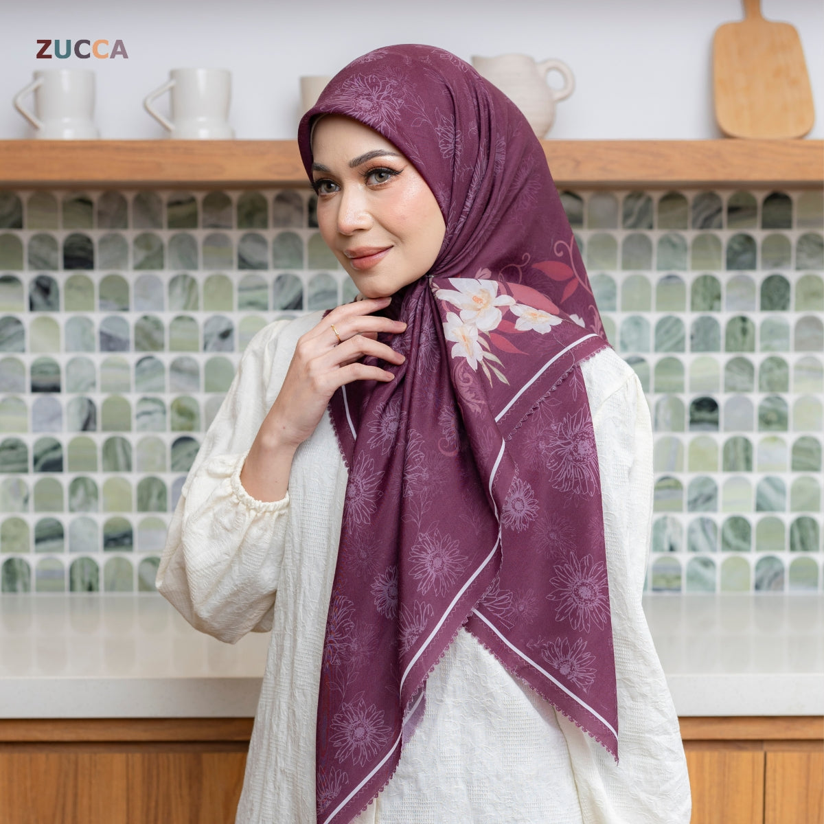 JULIANA HIJAB BAWAL FLORAL PRINTED VOILE - PSTU001