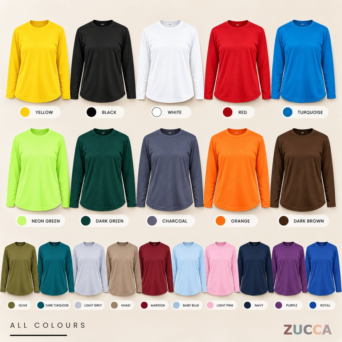 ZUCCA MYZA SPORT BASIC LONG SLEEVE T-SHIRT- MC1022