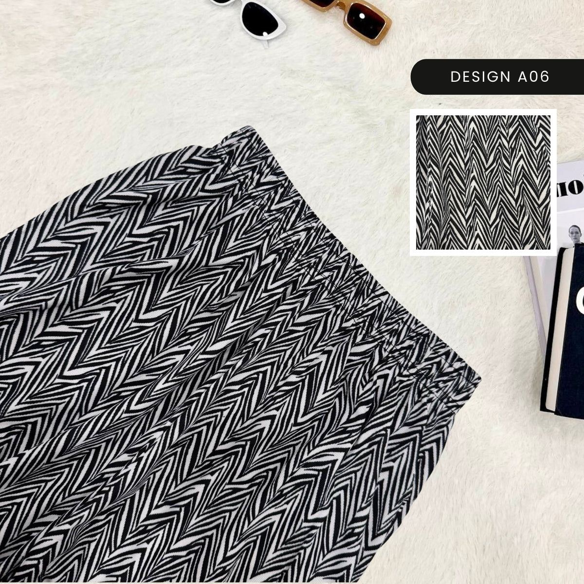 ZUCCA ARILA SELUAR WIDE LEG COMFY DENGAN CORAK - L074 LG012185