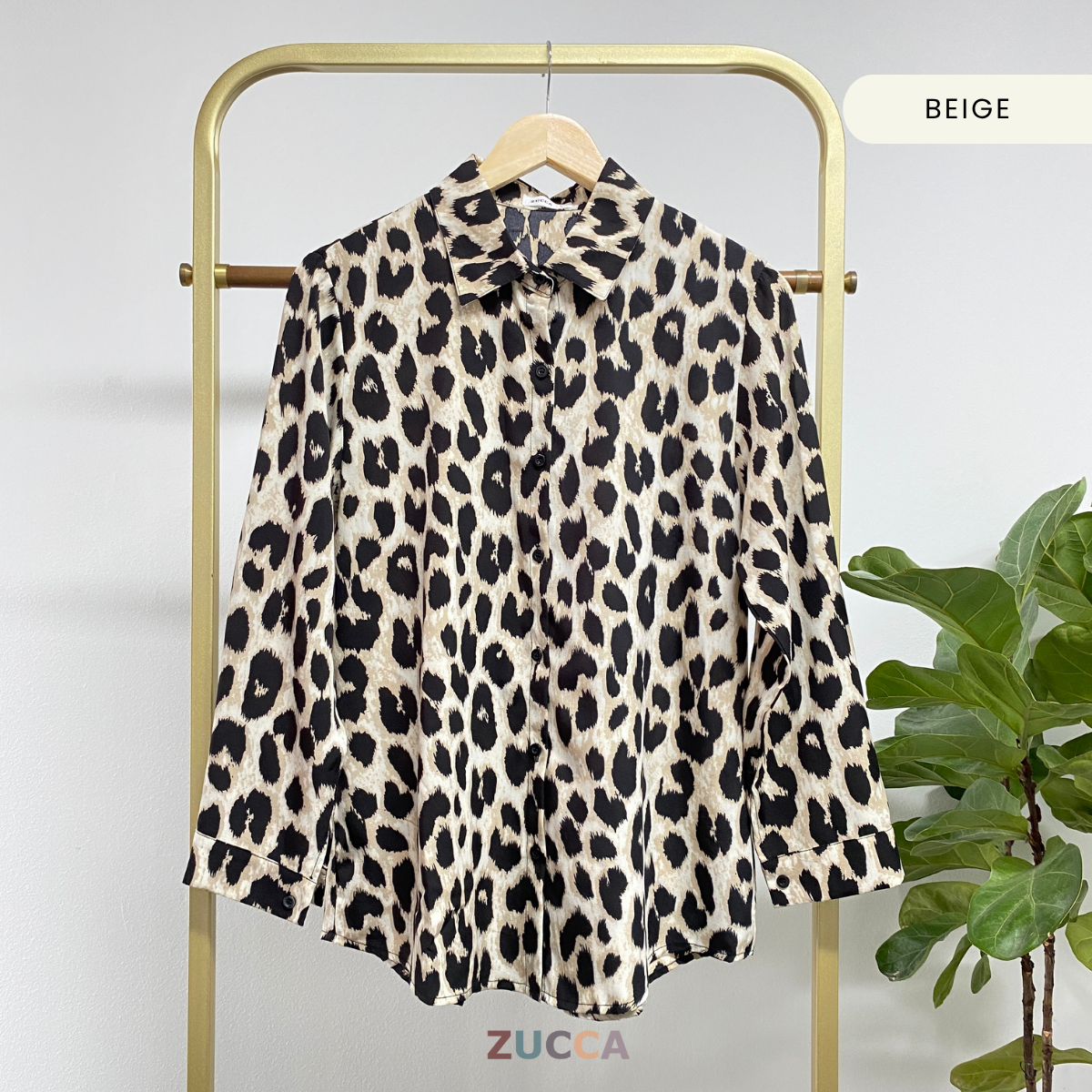 ZUCCA GEORGIA BLOUS WANITA KASUAL BERCORAK - DM270 BAJU LEOPARD