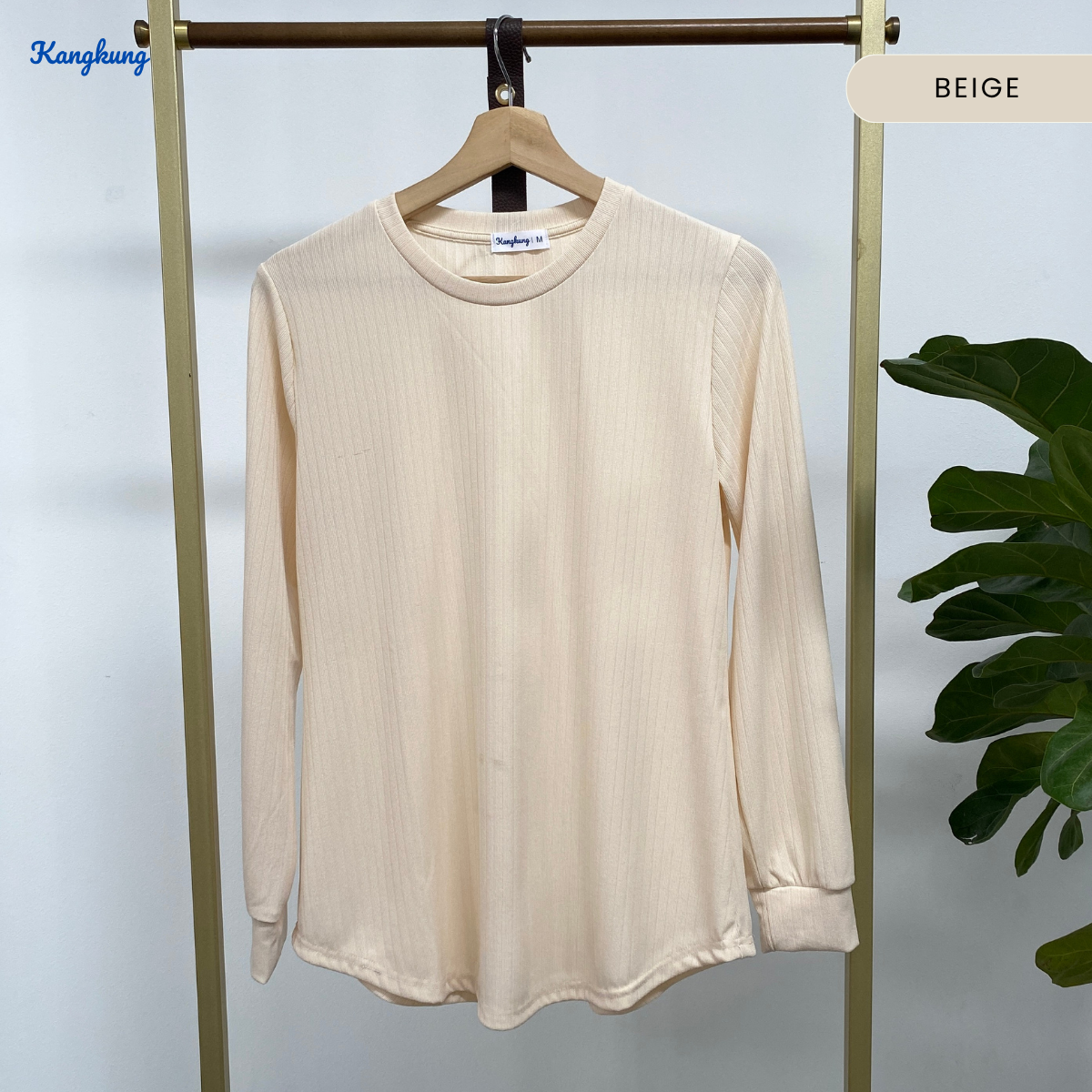 KANGKUNG AYU BLOUSE KASUAL MODEN RIBBED KNIT - KK118