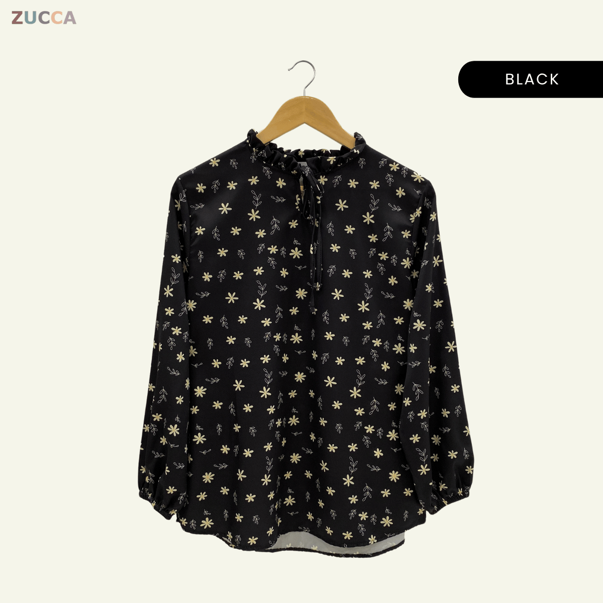 ZUCCA HANISA RUFFLE NECK FLORAL WOMEN BLOUSE - DM091