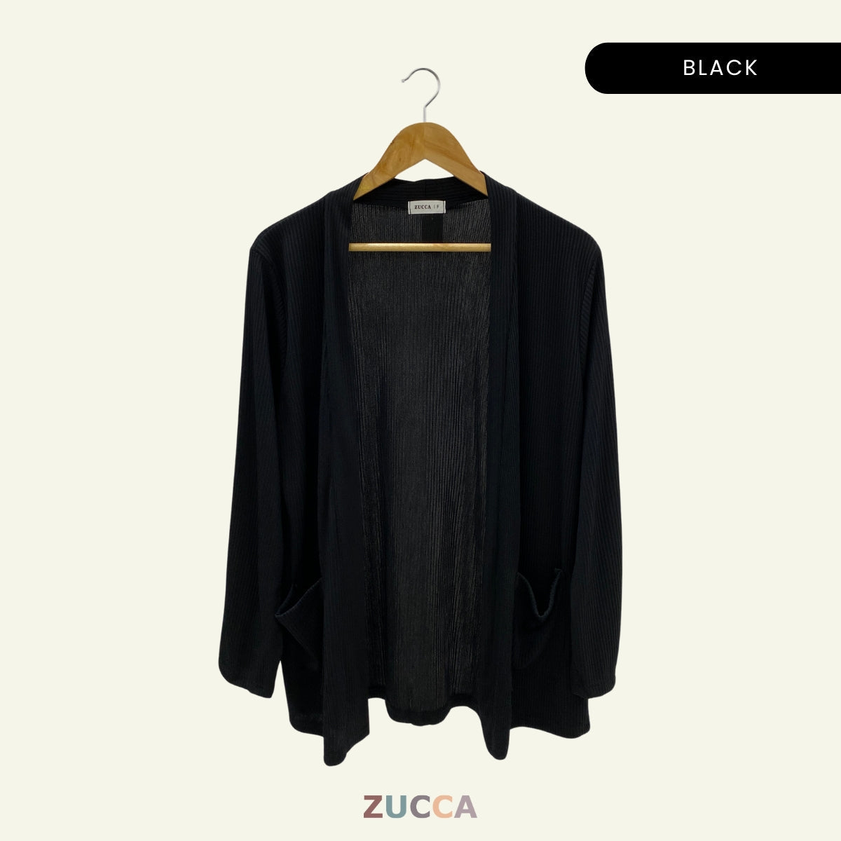 ZUCCA FAHIMA RELAXED FIT RIBBED CARDIGAN - DM128 OUTER BLOUSE