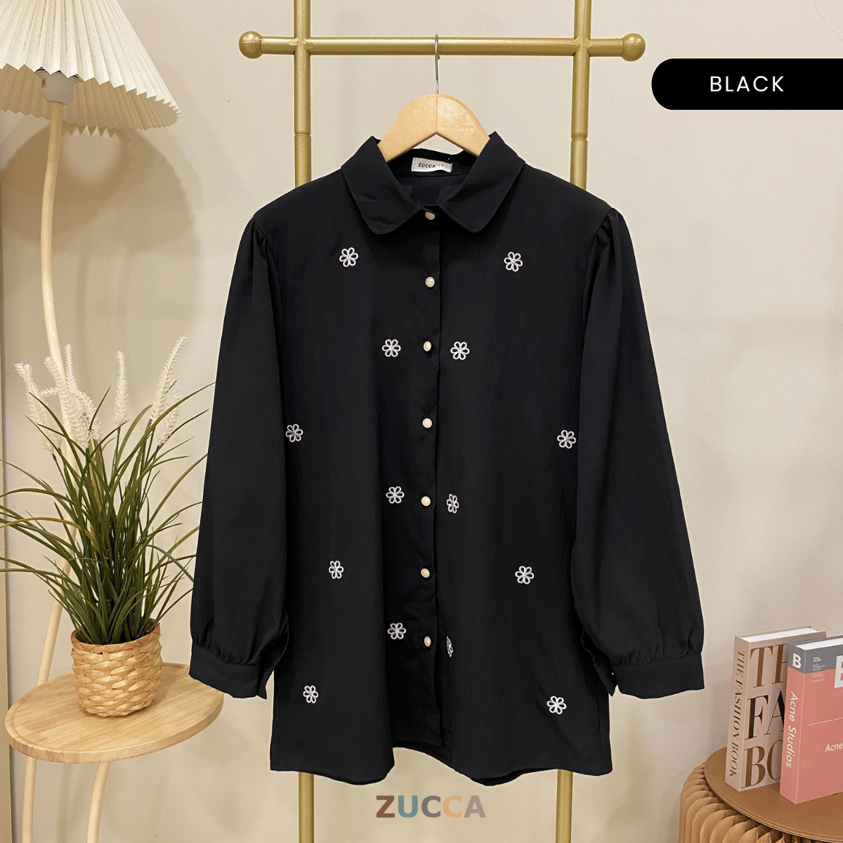 ZUCCA DILLA KEMEJA BERBUTANG PENUH DENGAN SULAMAN - DM251