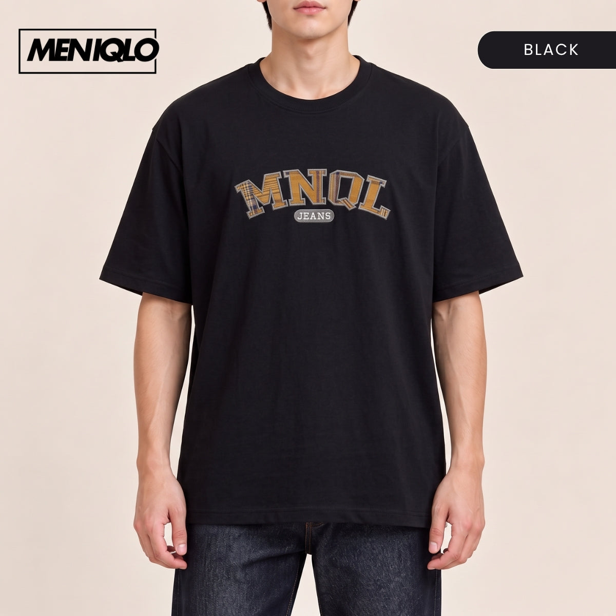 MENIQLO ADRI MEN OVERSIZED TYPOGRAPHY T-SHIRT-MQ1005