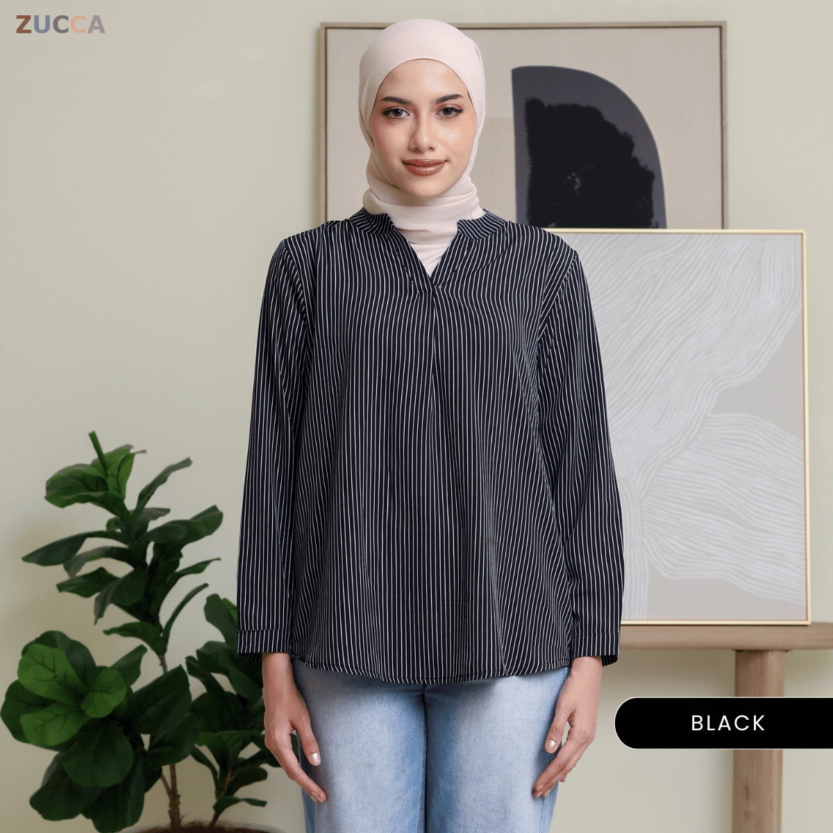 ZUCCA REINA COMFY PLAIN V-NECK BLOUSE - DM144