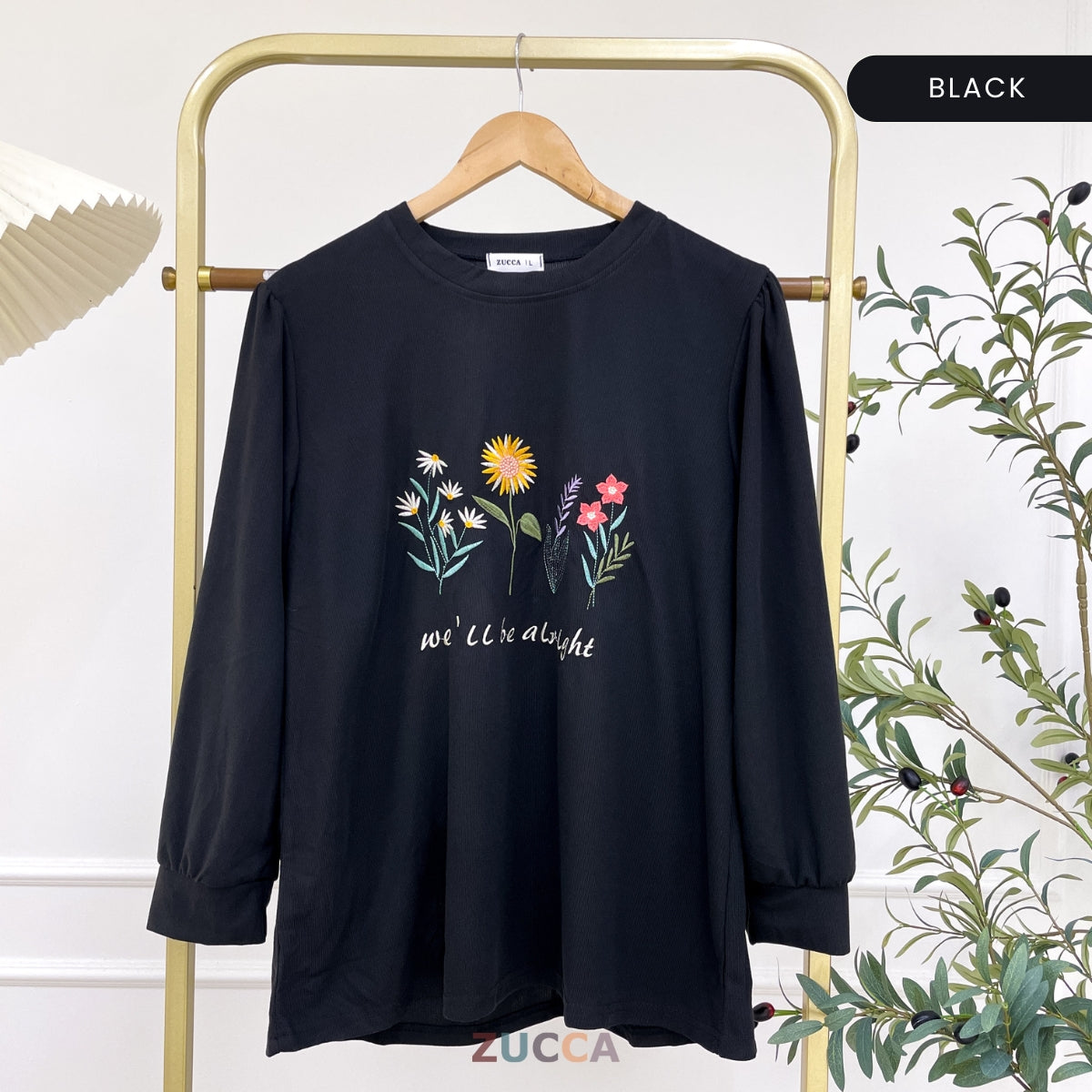 ZUCCA LADINA PEREMPUAN KASUAL EMBROIDERED SHIRT LONG SLEEVE- DM165