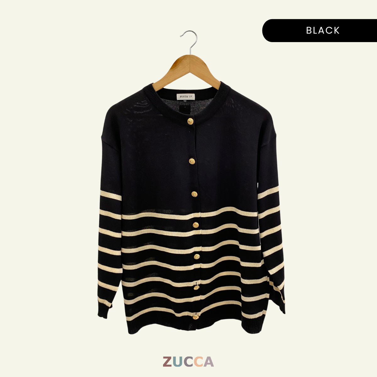 ZUCCA HAZIRA KNIT BUTTON CARDIGAN LABUH- DM189