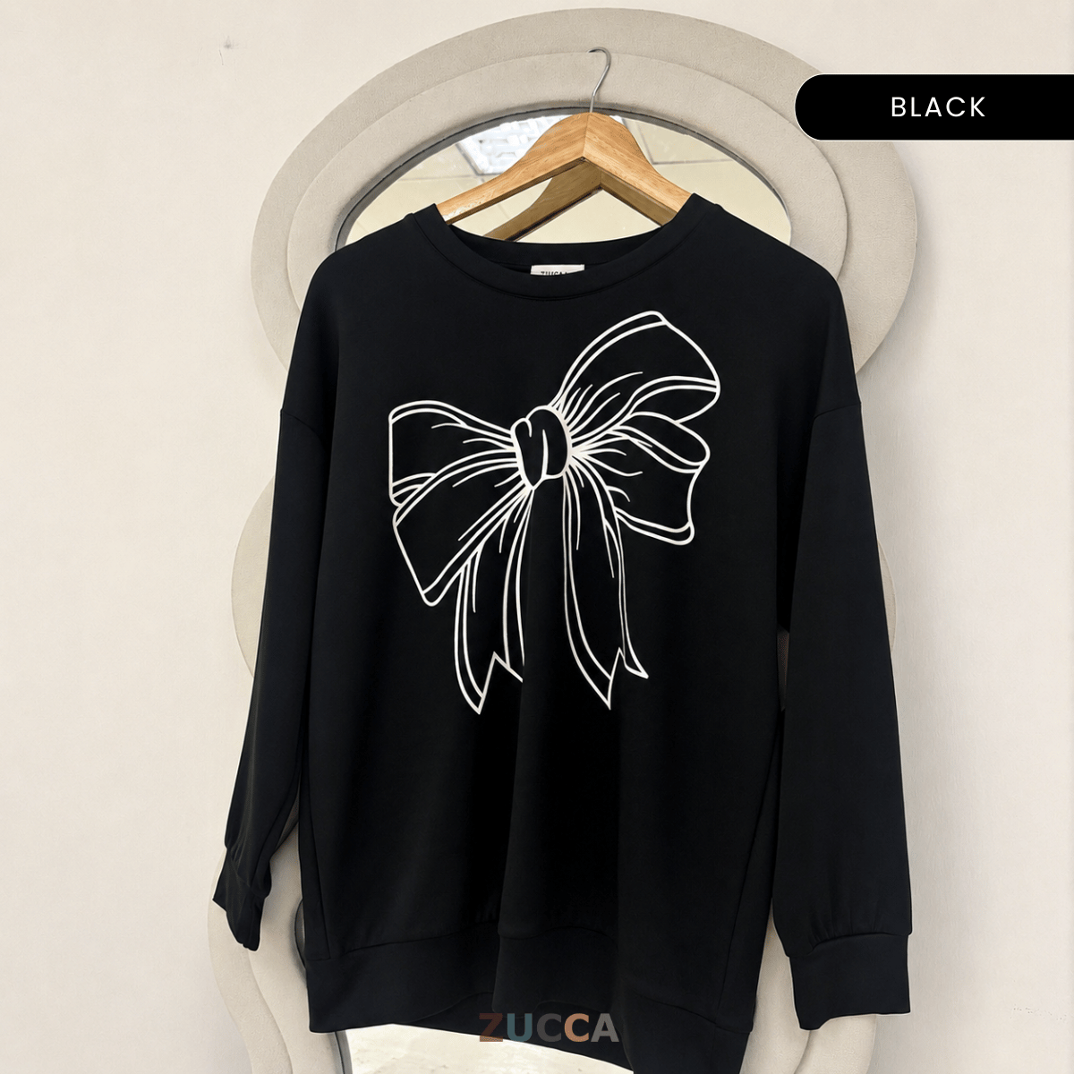 ZUCCA MONICA BOW GRAPHIC CASUAL SWEATSHIRT-MA070