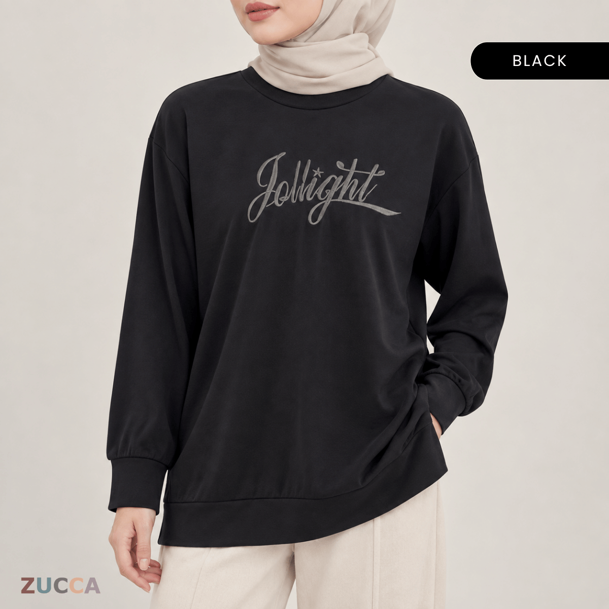 ZUCCA NELLY MINIMAL EMBROIDERED COZY SWEATSHIRT - MA199