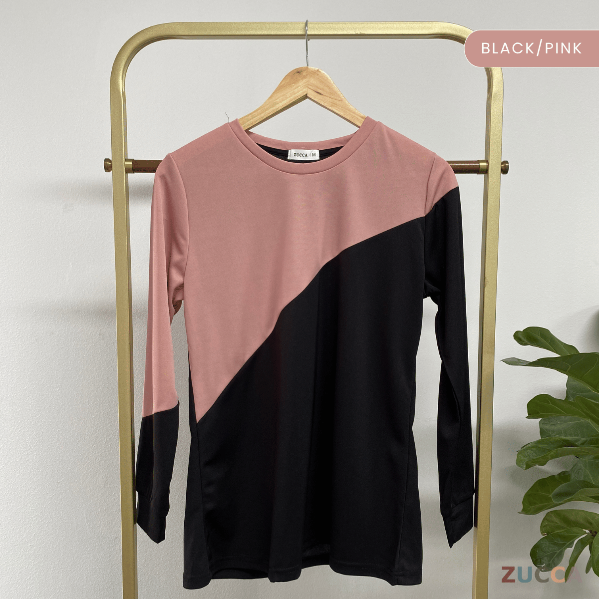 ZUCCA NIKI COLOURBLOCK CASUAL PULLOVER SHIRT - MA020 WOMEN BLOUSE