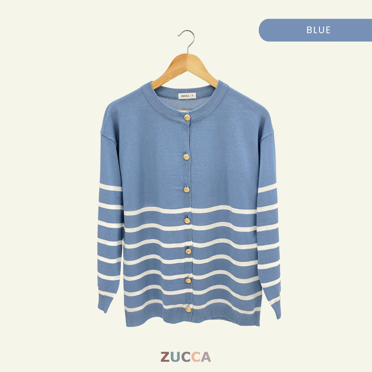 ZUCCA HAZIRA KNIT BUTTON CARDIGAN LABUH- DM189