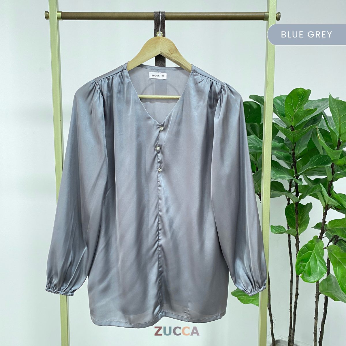 ZUCCA SOLLY PLAIN FULL BUTTON BLOUSE - MA062 KOREAN STYLE