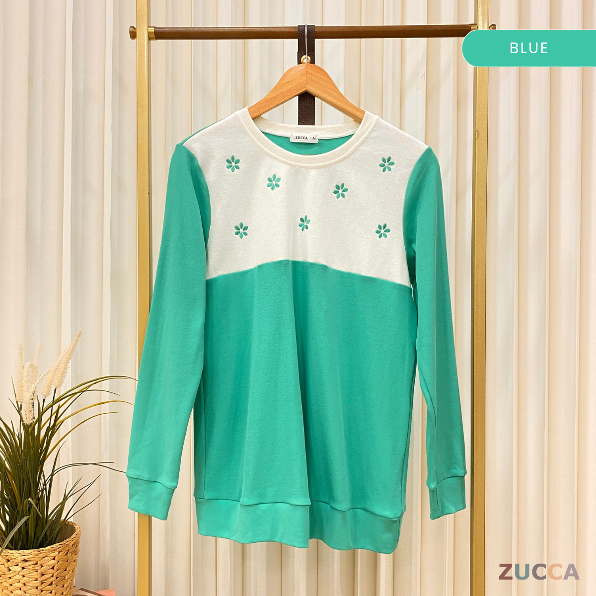 ZUCCA JOANEE BLOUSE LAYERED CANTIK DENGAN SULAMAN FLORAL - MA011