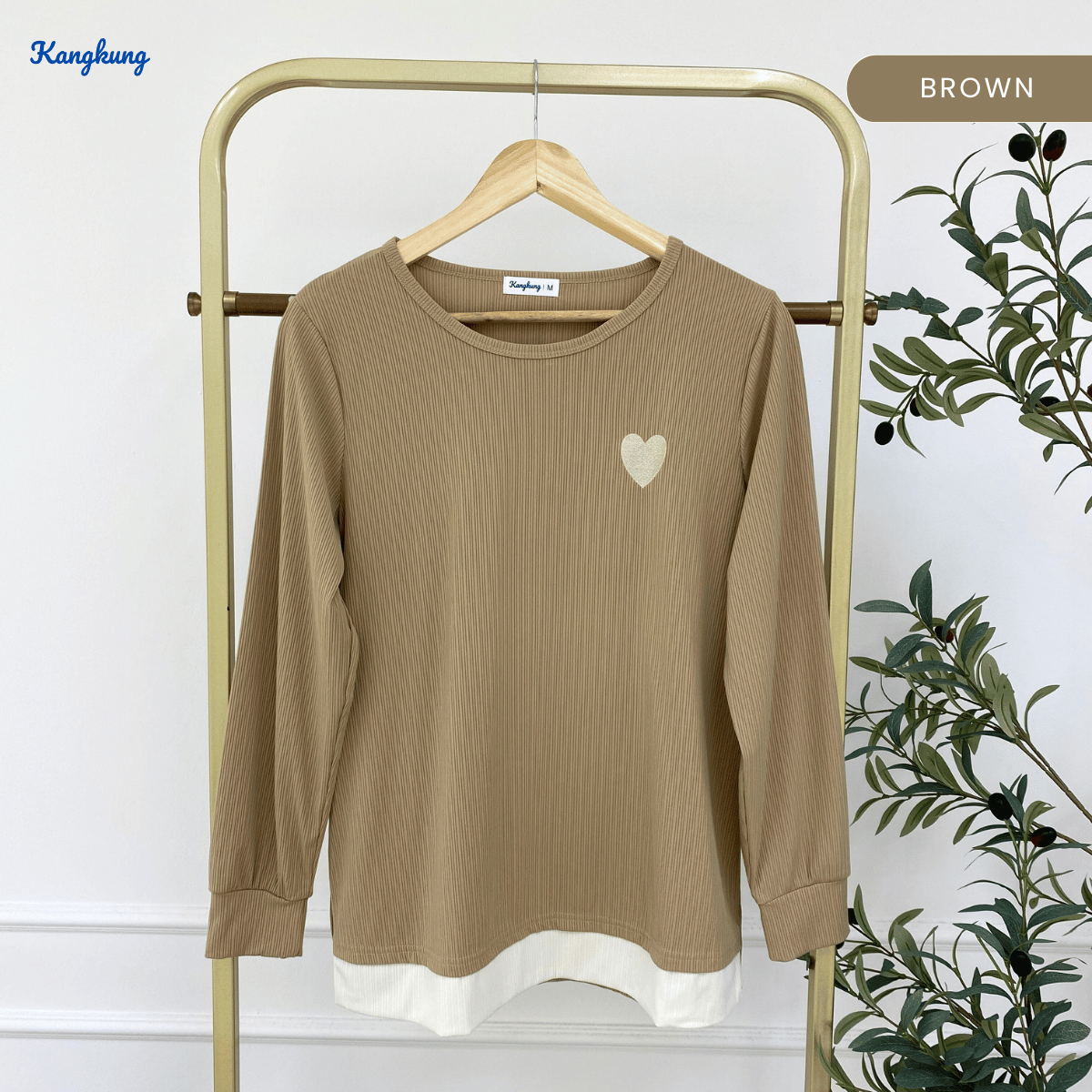 KANGKUNG ILANA BLOUSE RIBBED KASUAL YANG SELESA - KK104