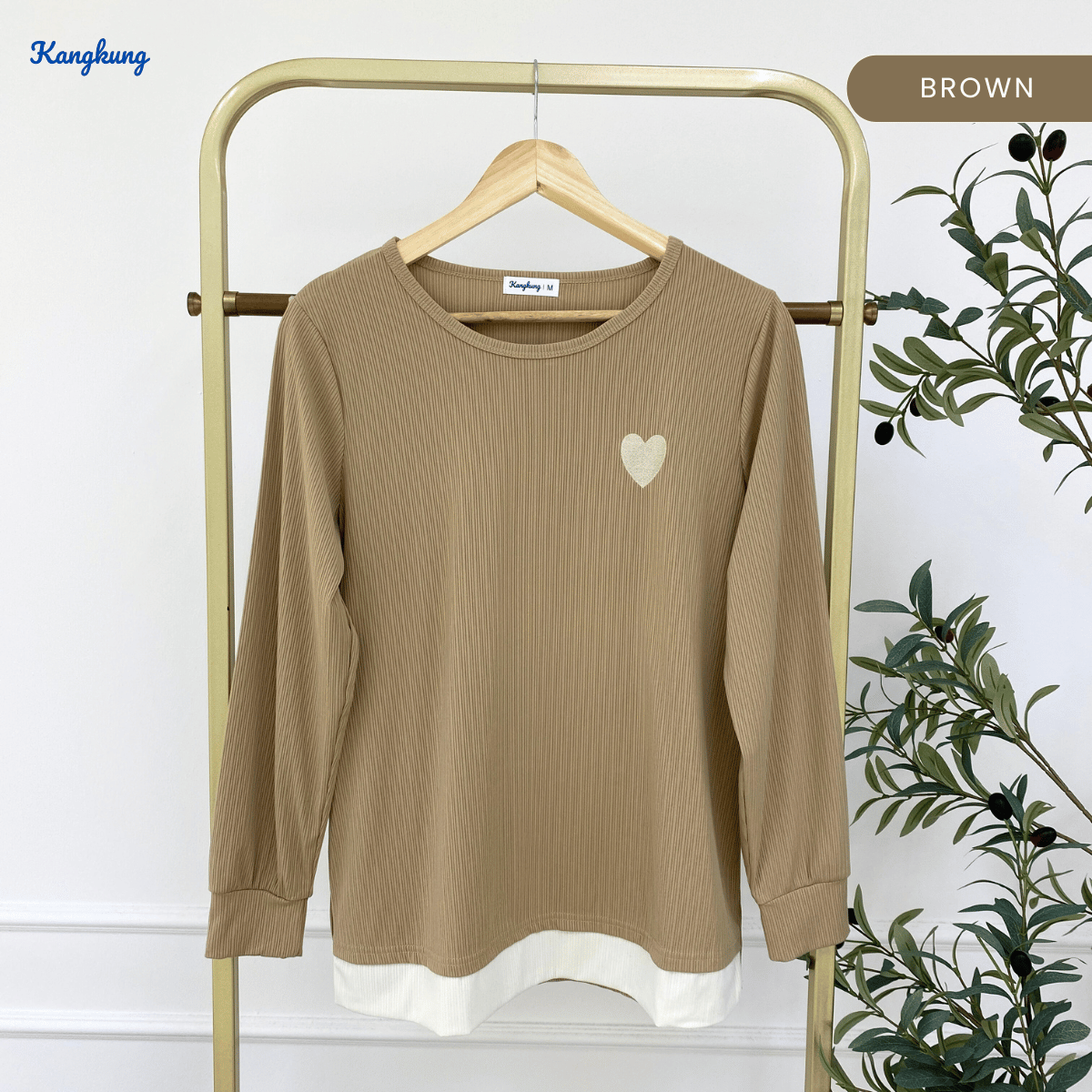 KANGKUNG ILANA BLOUSE RIBBED KASUAL YANG SELESA - KK104