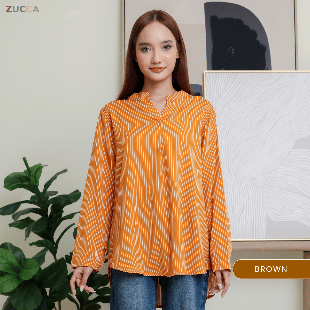 ZUCCA REINA COMFY PLAIN V-NECK BLOUSE - DM144