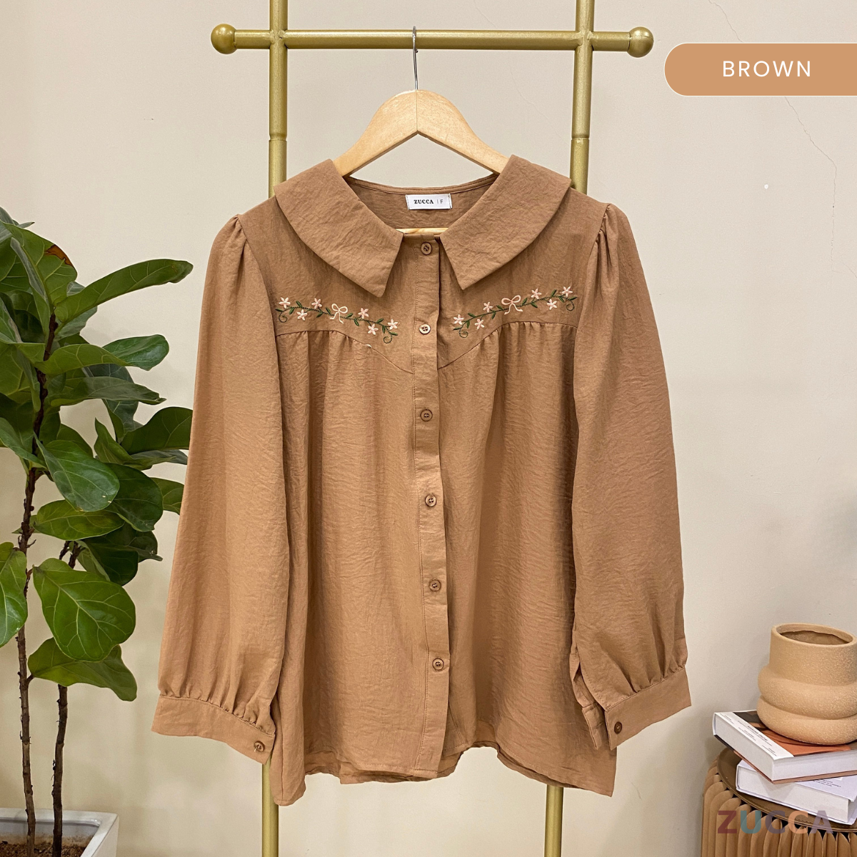 ZUCCA IRENA CASUAL EMBROIDERY BLOUSE - DM209