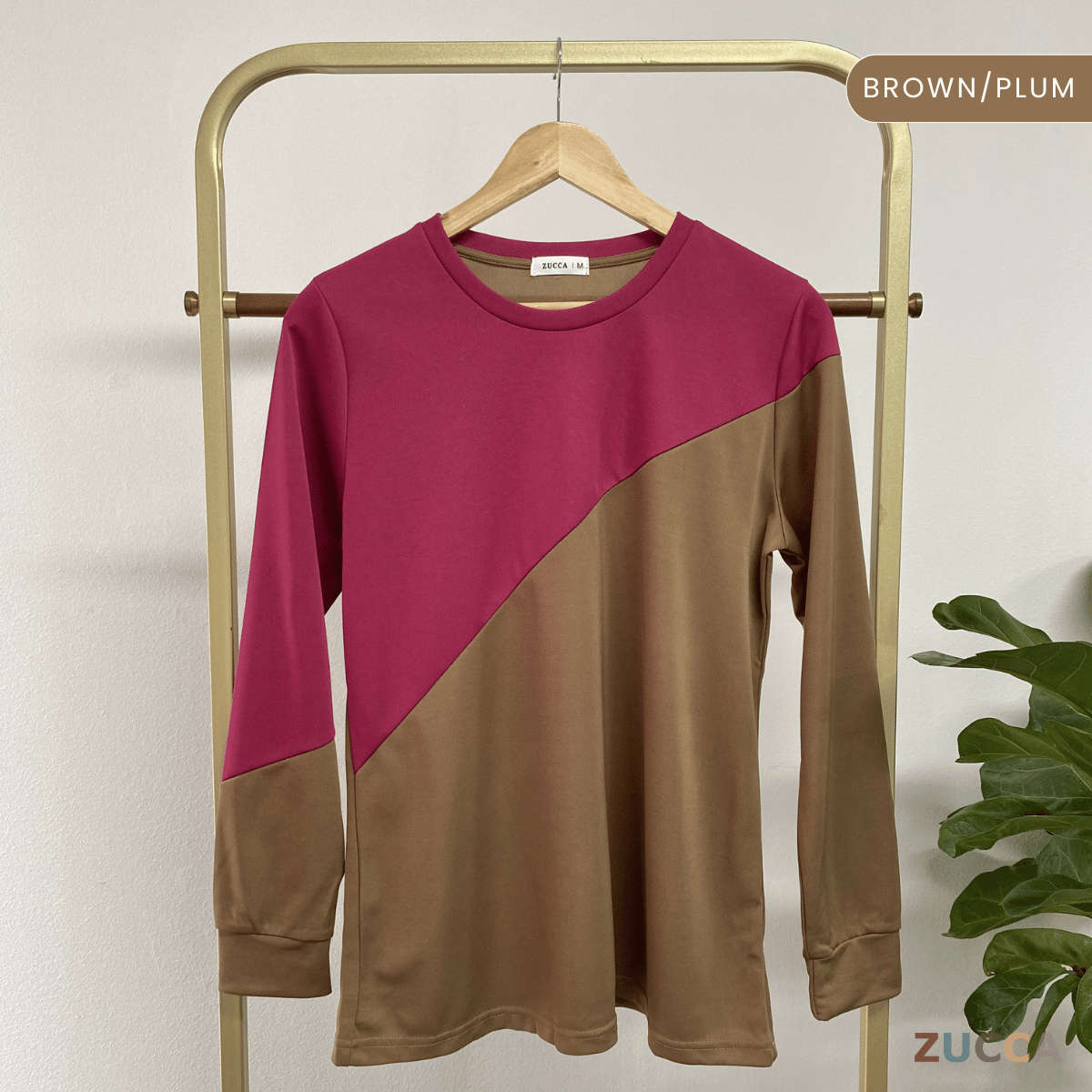 ZUCCA NIKI COLOURBLOCK CASUAL PULLOVER SHIRT - MA020 WOMEN BLOUSE