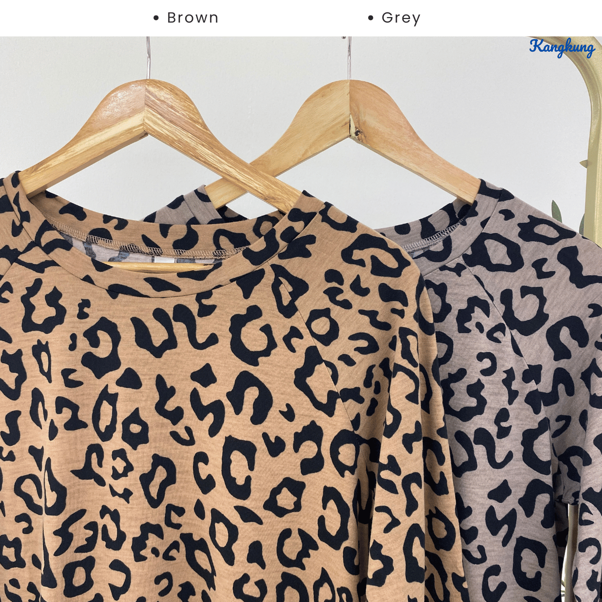 KANGKUNG ZAFIRA LEOPARD PRINT LONG TOP COMFORTABLE - C1001 (201)