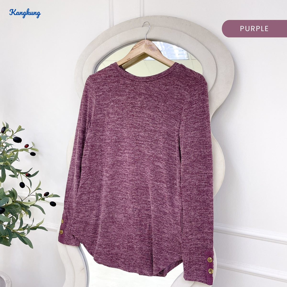 KANGKUNG ZATHIRA KASUAL WOMEN PLAIN LONG SLEEVE - C1079 (426)