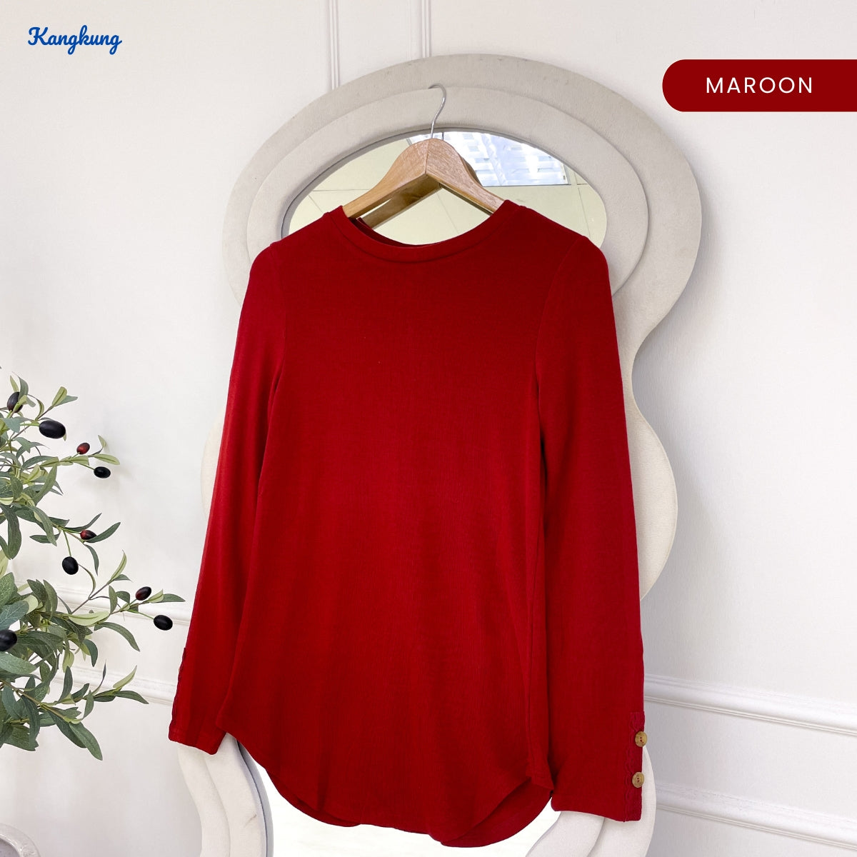 KANGKUNG SYAZINA KASUAL WOMEN PLAIN LONG SLEEVE - C1003 (216)