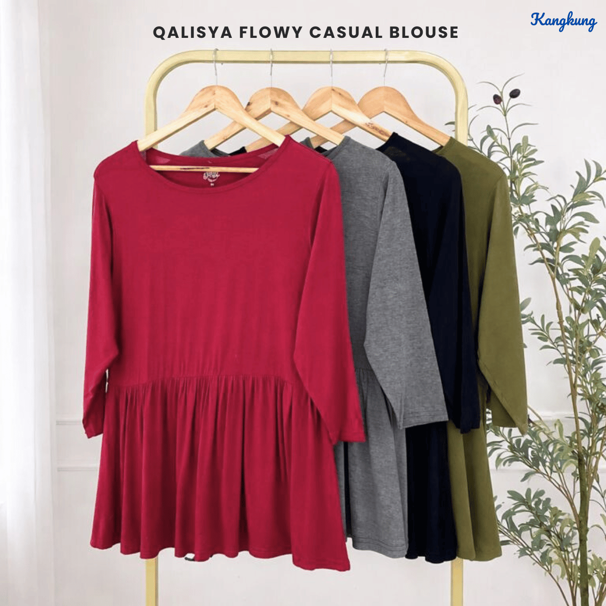 KANGKUNG QALISYA FLOWY CASUAL BLOUSE - C1004 (223)