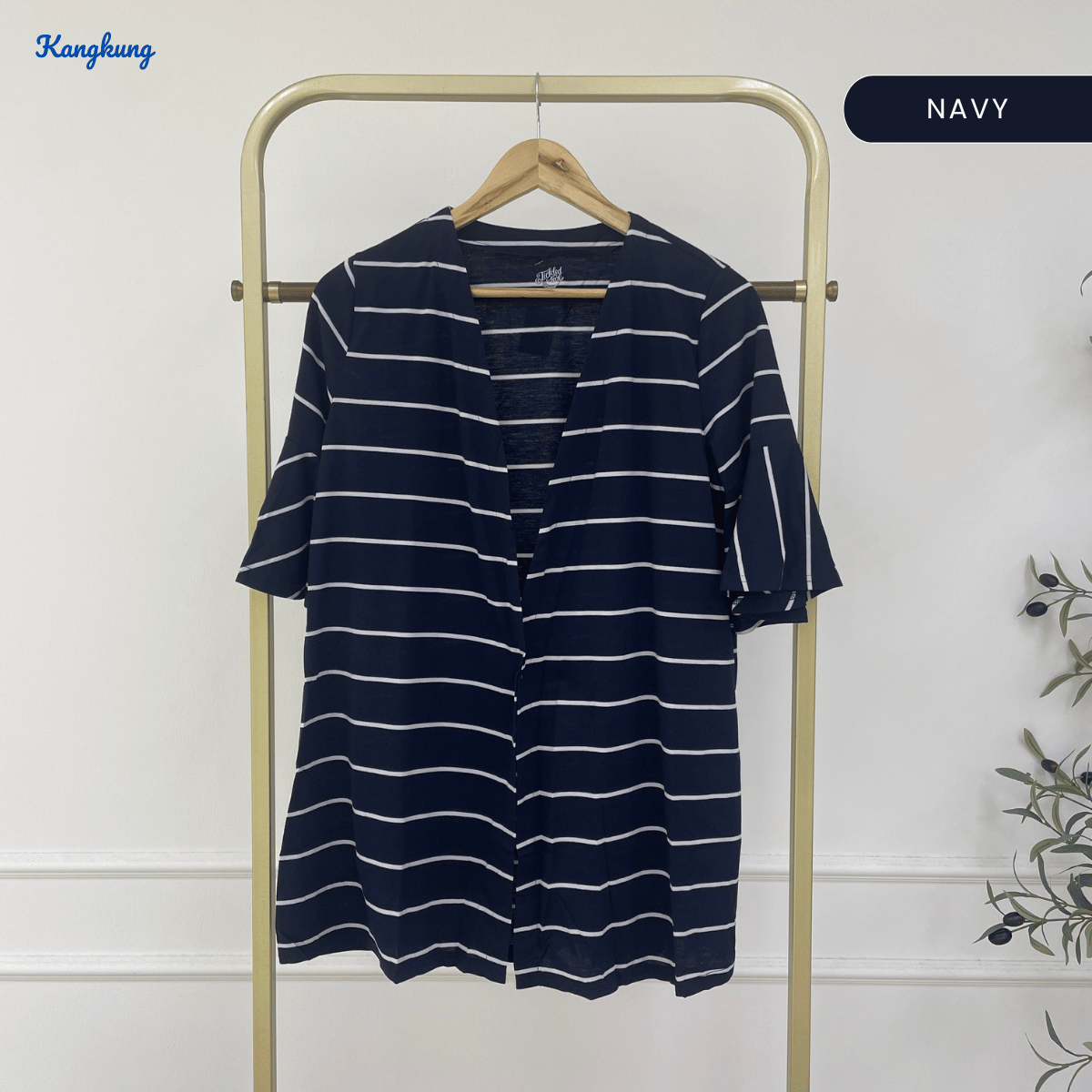 KANGKUNG SERENA BUTTONLESS PLAID MODEST CARDIGAN - C1009 (263)