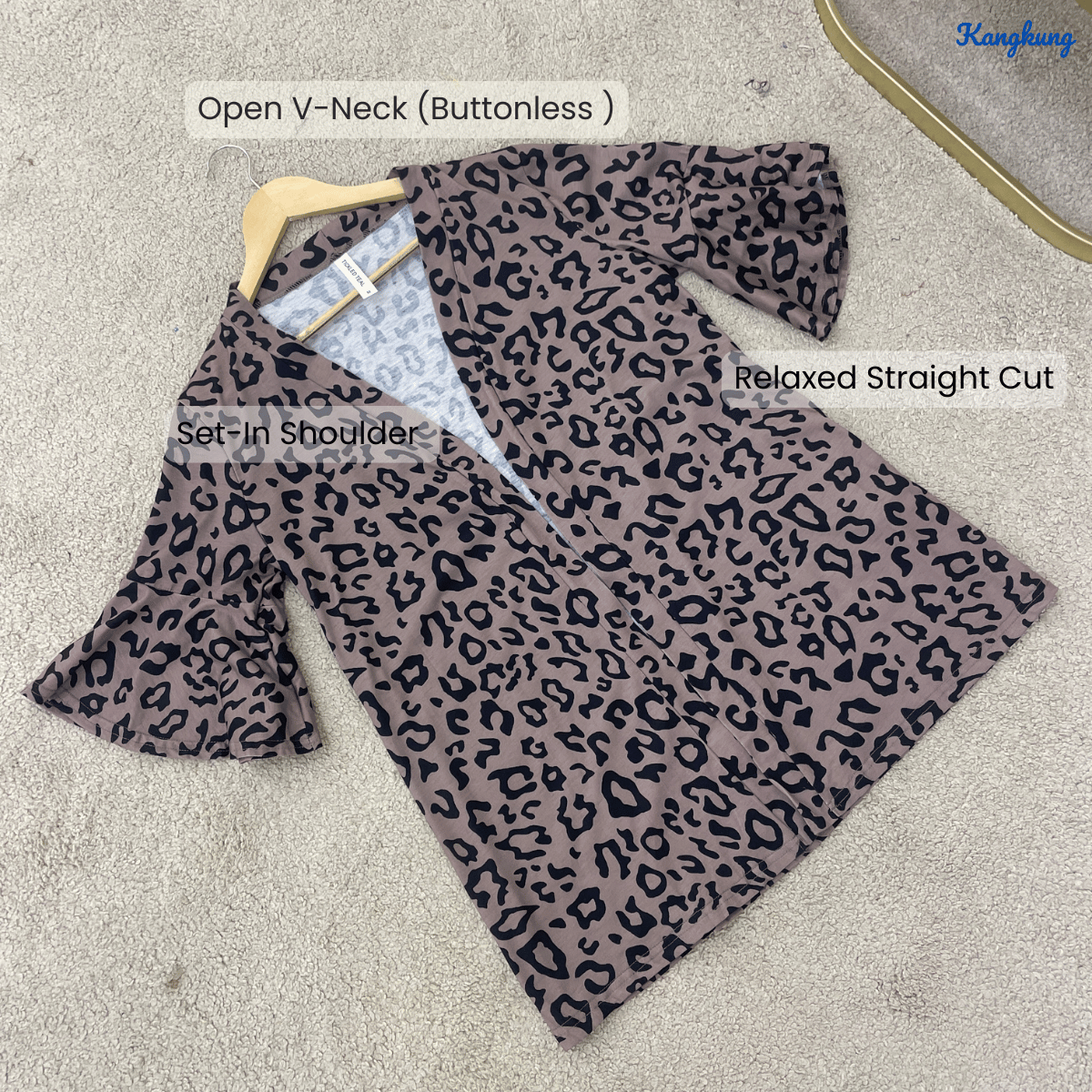 KANGKUNG SERENA BUTTONLESS PLAID MODEST CARDIGAN - C1009 (263)