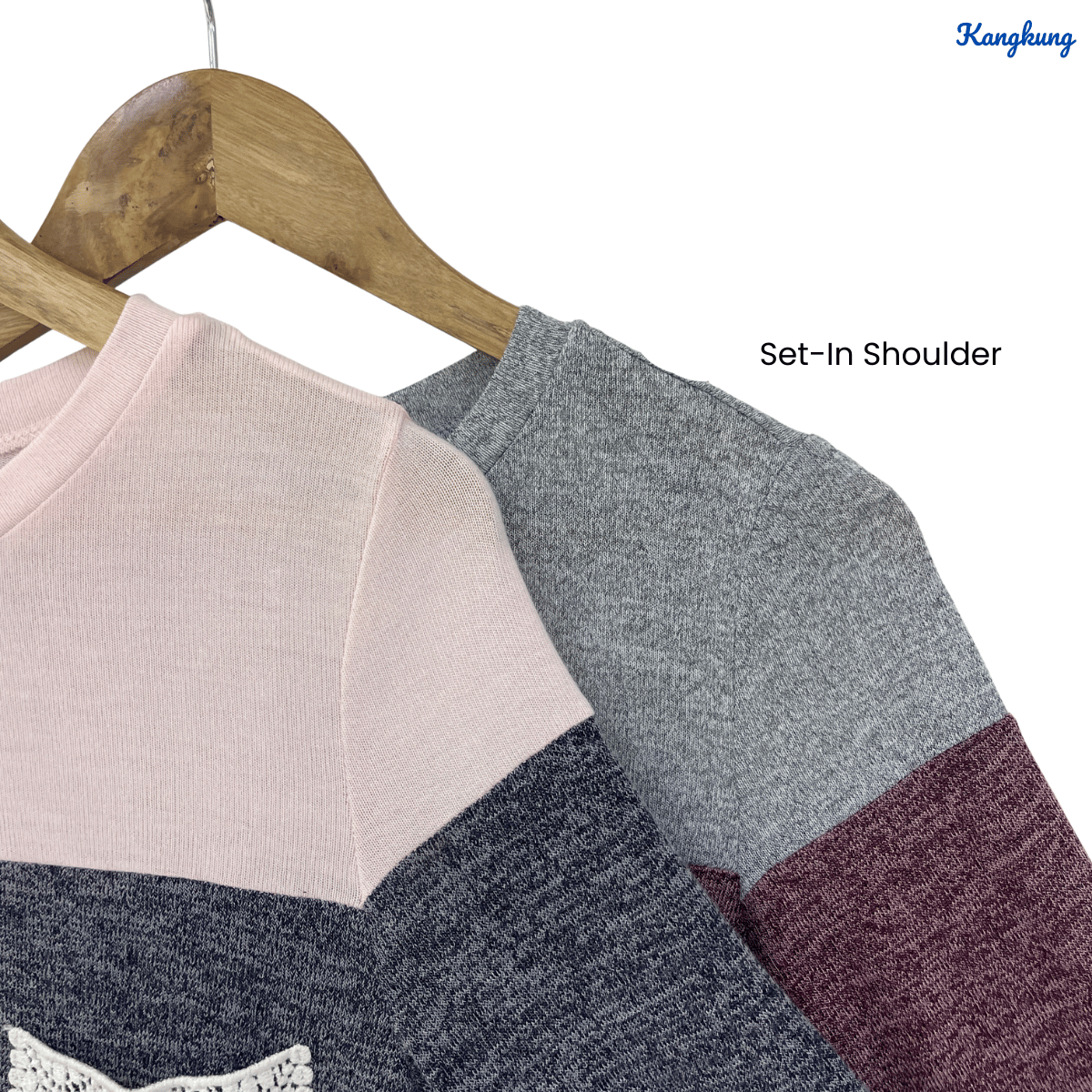 KANGKUNG NAELA CASUAL COLOR BLOCK LONG SLEEVE SHIRT - C1013 (245)