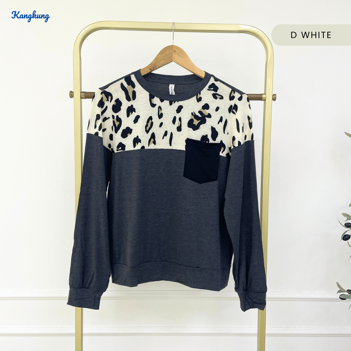 KANGKUNG VELLINA PRINTED RAGLAN POCKET TOP - C1014 (243)