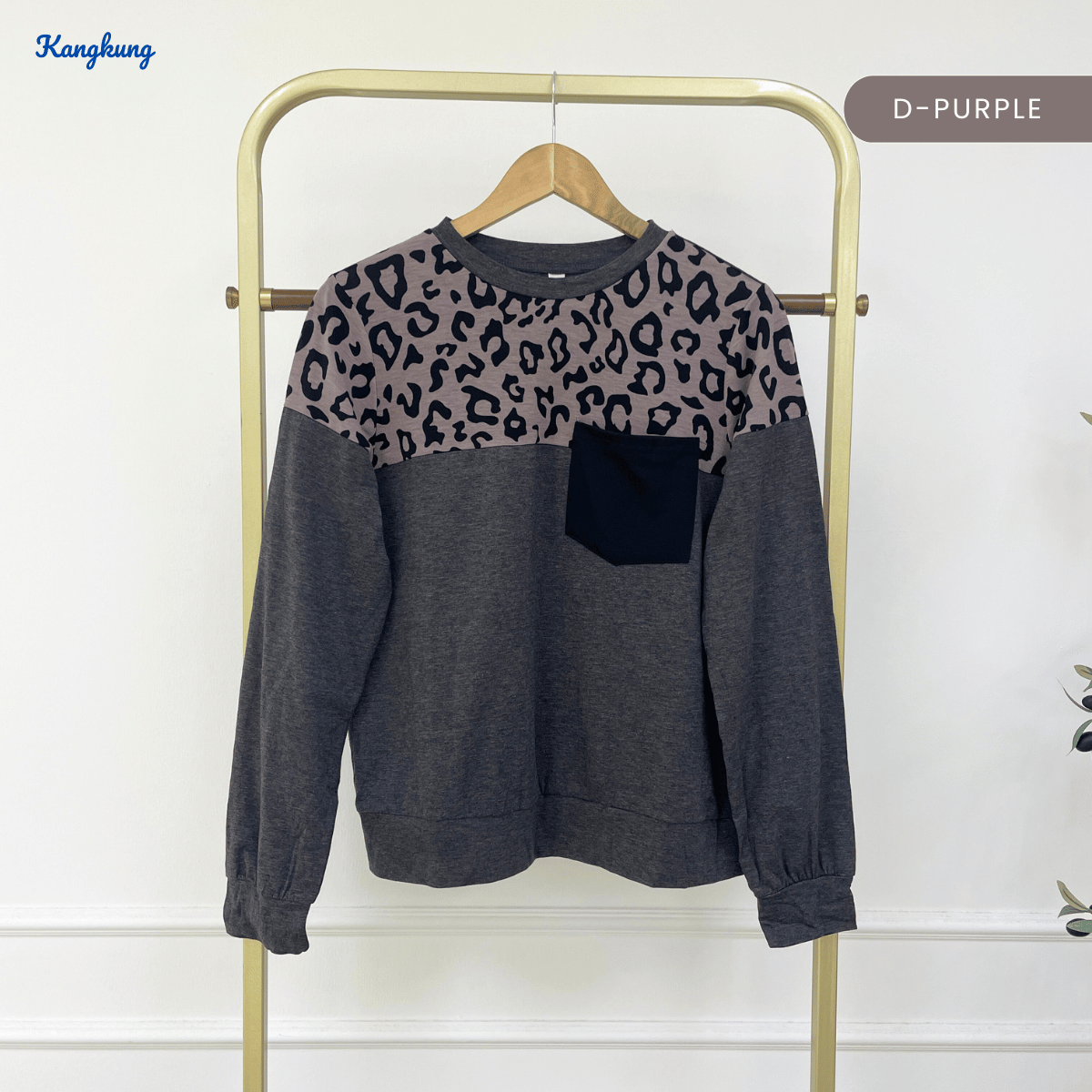 KANGKUNG VELLINA PRINTED RAGLAN POCKET TOP - C1014 (243)