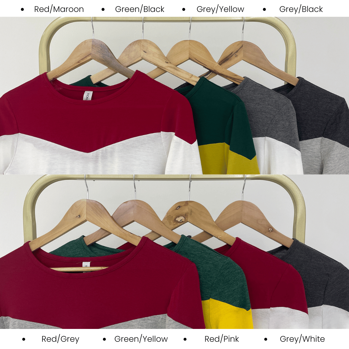 KANGKUNG ELAYNA COLORBLOCK STRIPED MODEST TOP LONG SLEEVE SHIRT - C1015 (270)