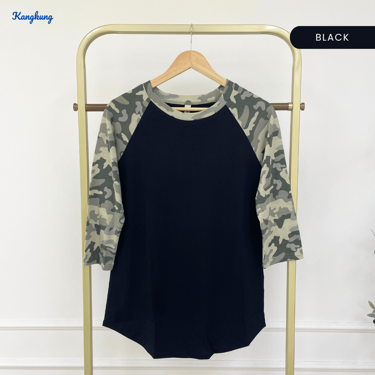 KANGKUNG QAIRA SYAZANA CASUAL CAMO RAGLAN TOP - (C1006 | C1016)