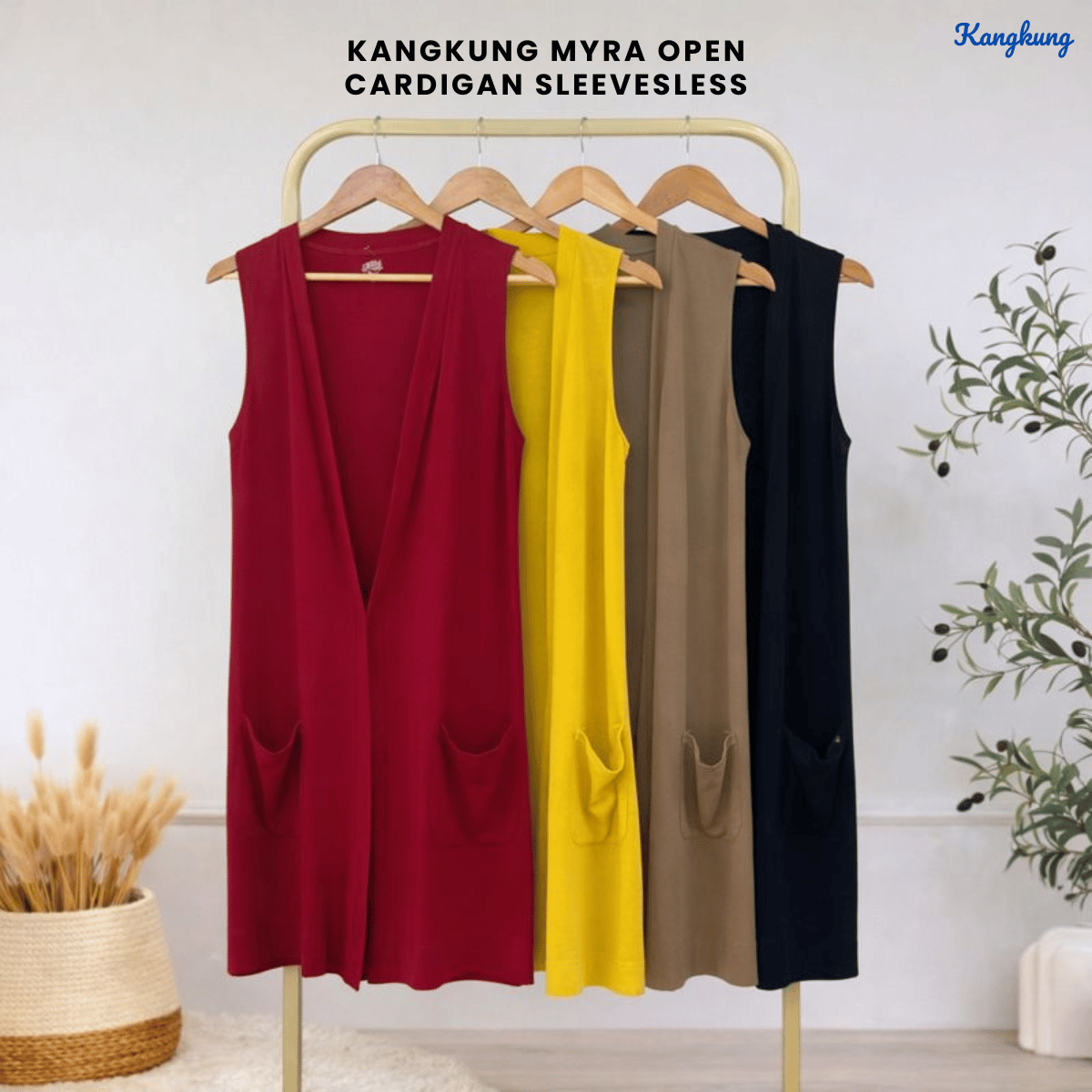 KANGKUNG MYRA OPEN CARDIGAN SLEEVESLESS - C1018 (285)