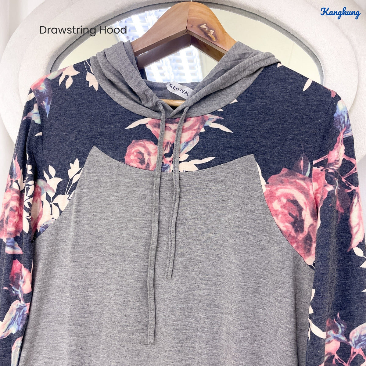 KANGKUNG ZAYRA HOODED FLORAL WITH FRONT POCKET - C1020 (353)