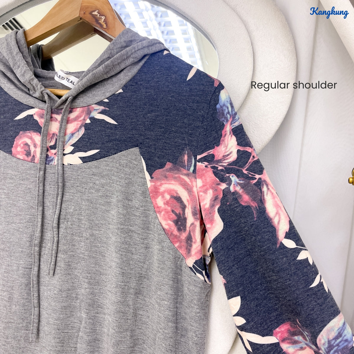 KANGKUNG ZAYRA HOODED FLORAL WITH FRONT POCKET - C1020 (353)
