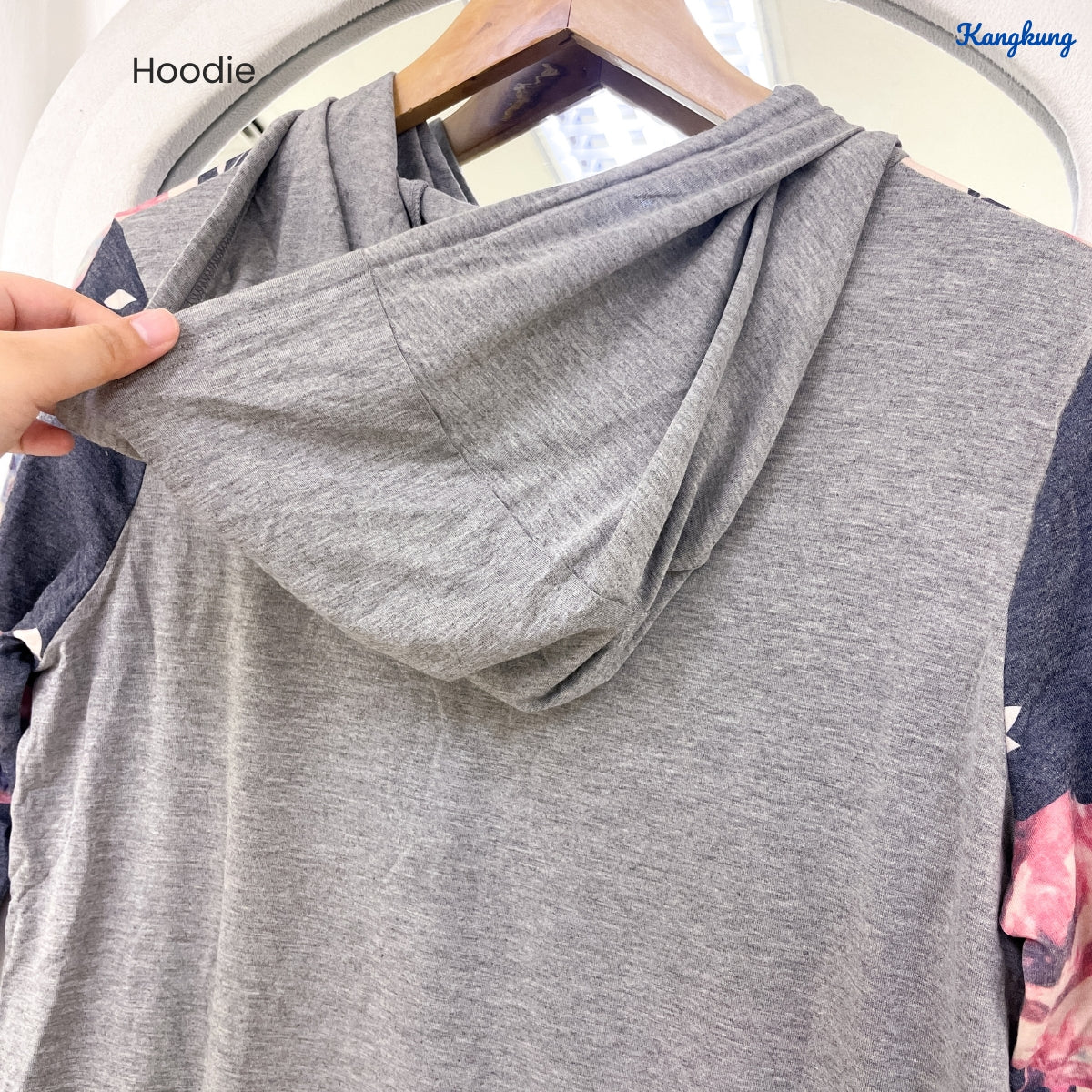 KANGKUNG ZAYRA HOODED FLORAL WITH FRONT POCKET - C1020 (353)