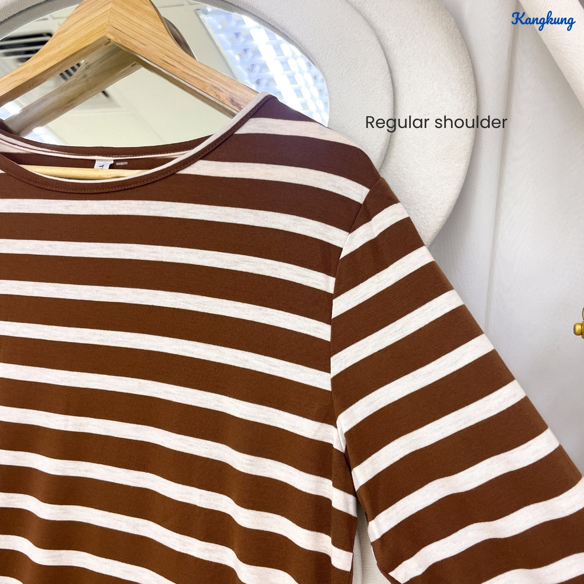 KANGKUNG FAYRA KASUAL STRIPE WOMEN BLOUSE QUARTER SLEEVE - C1023 (331)