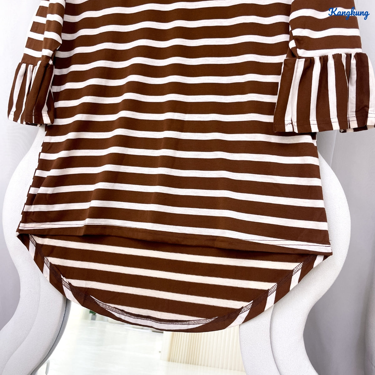 KANGKUNG FAYRA KASUAL STRIPE WOMEN BLOUSE QUARTER SLEEVE - C1023 (331)