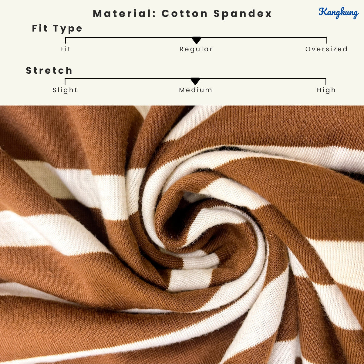 KANGKUNG FAYRA KASUAL STRIPE WOMEN BLOUSE QUARTER SLEEVE - C1023 (331)