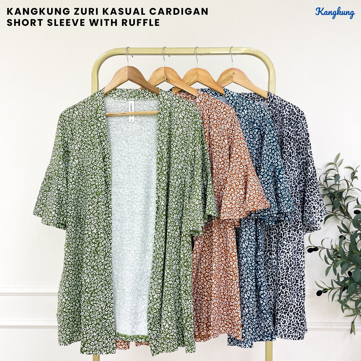 KANGKUNG ZURI KASUAL CARDIGAN SHORT SLEEVE WITH RUFFLE - C1047