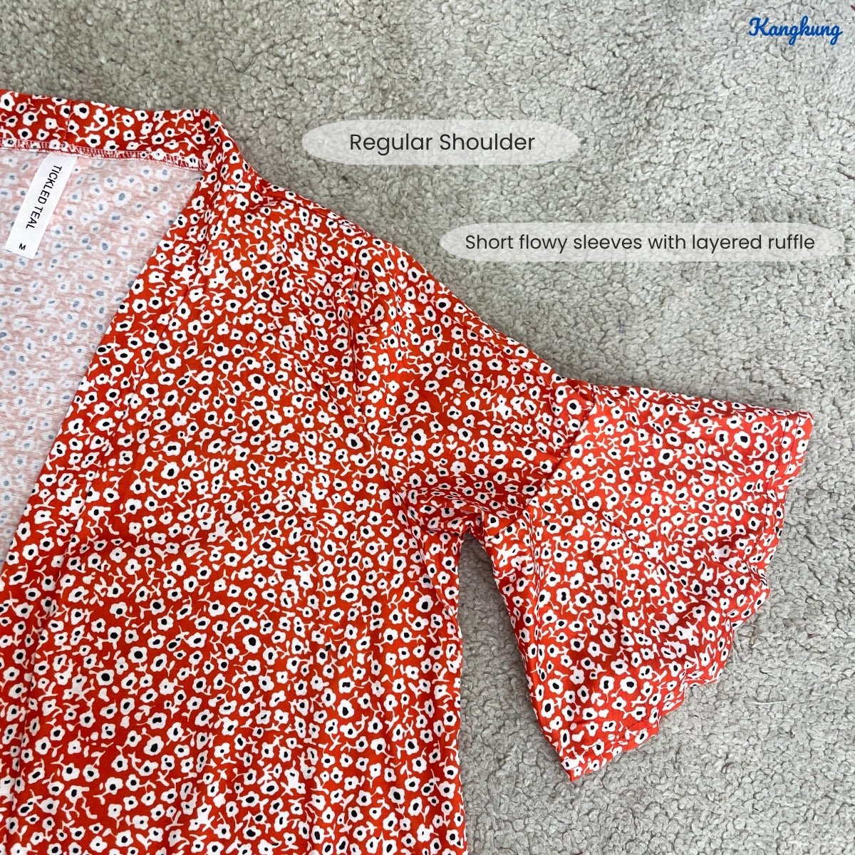 KANGKUNG ZURI KASUAL CARDIGAN SHORT SLEEVE WITH RUFFLE - C1047