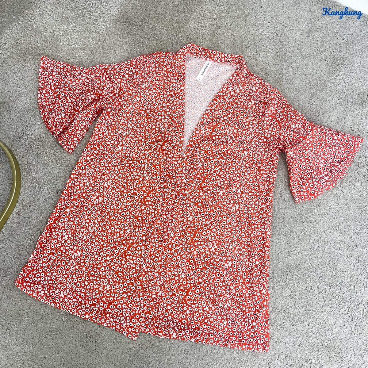 KANGKUNG ZURI KASUAL CARDIGAN SHORT SLEEVE WITH RUFFLE - C1047
